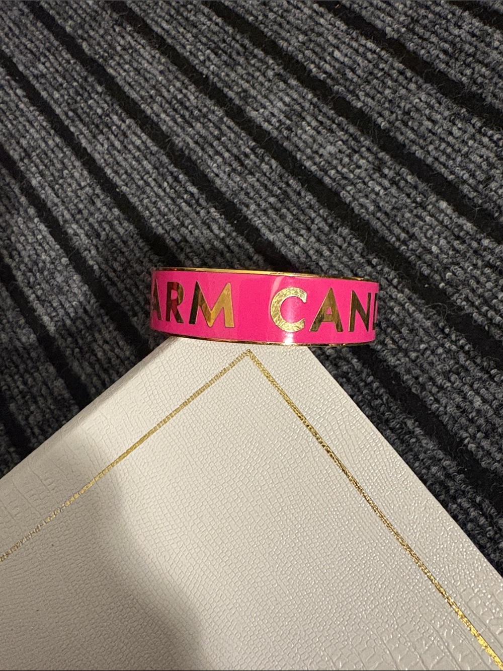 kate spade Hot Pink and Gold Enamel Statement Bangle